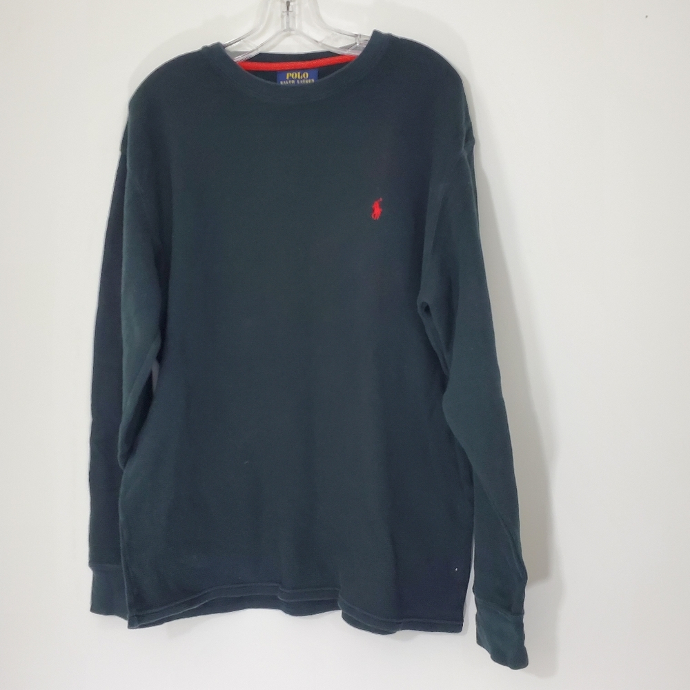 Polo Ralph Lauren 100 % Cotton Black Thermal Shirt, Size XL